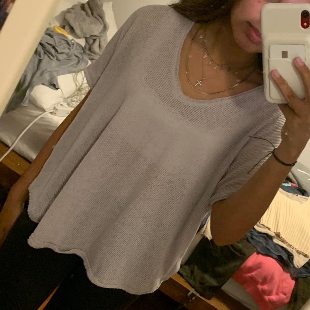 gray v neck